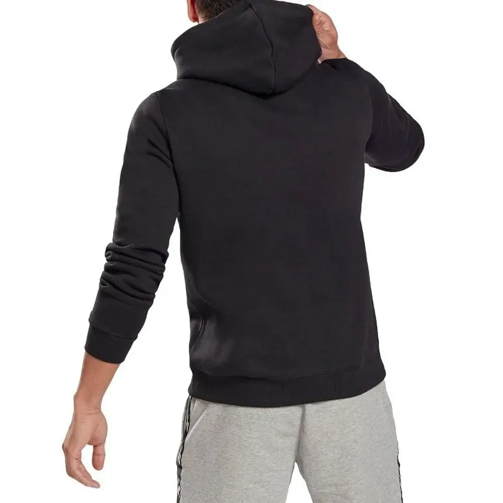 Reebok Mens Black Hooded Sweatshirt Size XXL Big Logo Spellout Gym Hoodie Lounge